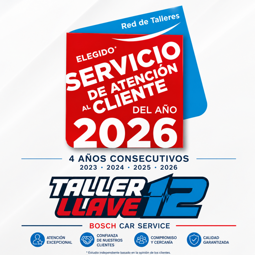 Sello Servicio de Atenci&oacute;n al Cliente del A&ntilde;o 2026 de la Red de Talleres Bosch Car Service